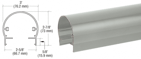 C.R. Laurence CRL Agate Gray 300 Series Top Rail 20&#39;-1&quot; Long | 3TR241AGY