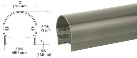 C.R. Laurence CRL Beige Gray 300 Series Top Rail 20&#39;-1&quot; Long | 3TR241BGY