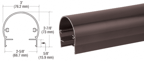 C.R. Laurence CRL Matte Bronze 300 Series Top Rail 20&#39;-1&quot; Long | 3TR241BRZ