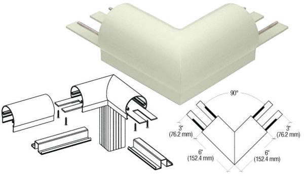 C.R. Laurence CRL Oyster White 300 Series Top Cap 90 Degree Corner | 3TRH0W
