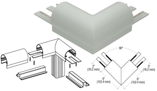 C.R. Laurence CRL Agate Gray 300 Series Top Cap 90 Degree Corner | 3TRHAGY
