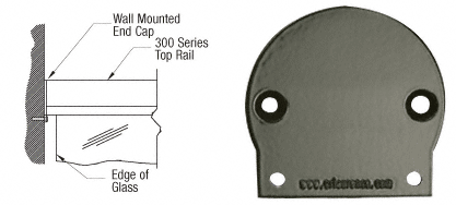 C.R. Laurence CRL Beige Gray 300 Series Wall Mount End Cap | 3WECBGY