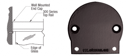C.R. Laurence CRL Matte Bronze 300 Series Wall Mount End Cap | 3WECBRZ