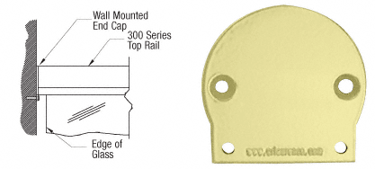 C.R. Laurence CRL Chromate (Unfinished) 300 Series Wall Mount End Cap | 3WECCRM