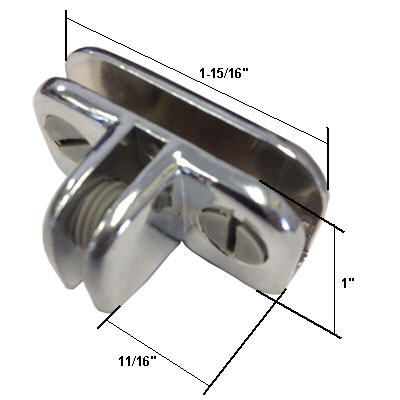 Chrome 3-Way Metal Adjustable Glass Display Connector for 1/8&quot;, 3/16&quot; and 7/32&quot; Glass | MG9007C