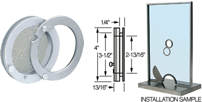 C.R. Laurence CRL 4&quot; Satin Anodized Finish Lucite Cover Speak-Thru | 410A