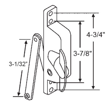 TechnologyLK STB Jalousie Window Operator, Non-handed, White, 3-1/32&quot; Arm, for Air Control Windows | 41J300PW