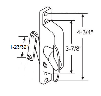 TechnologyLK STB Jalousie Window Operator, Non-handed, Aluminum, 1-23/32&quot; Arm, for ABC Windows | 41J302P