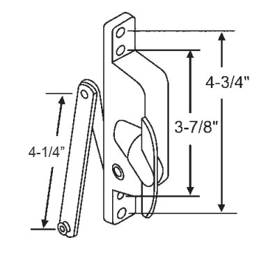 TechnologyLK STB Jalousie Window Operator, Non-handed, Aluminum,  4-1/4&quot; Arm, for Crown Windows | 41J3338P