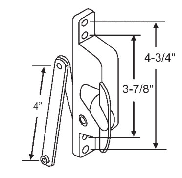 TechnologyLK STB Jalousie Window Operator, Non-handed, Bronze, 4&quot; Arm, for Superior Windows | 41J464PB