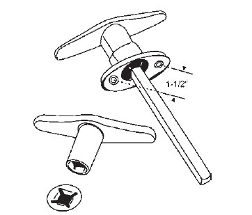 Truck Cap and Garage Door Tee Handle Set - Chrome | 4239