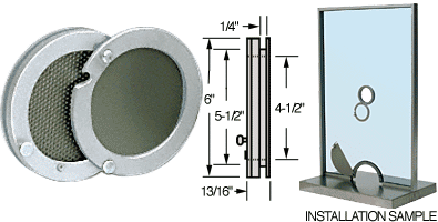 C.R. Laurence CRL 6&quot; Satin Anodized Finish Metal Cover Speak-Thru | 425A