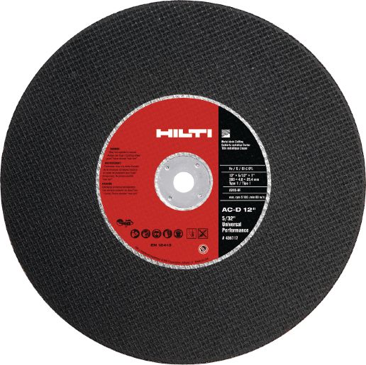 Hilti AC-D SP Metal Deck Cutting Disc for Gas Saw  - 12&quot; Diameter - 1&quot; Arbor - 436718 - 10 pack | ACDMD121SP