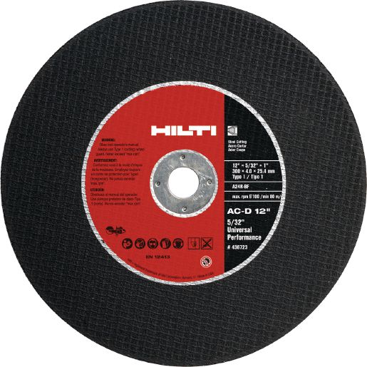 Hilti AC-D UP Rebar and Steel Cutting Discs - 14&quot; Diameter - 1&quot; Arbor - 436725 - 10 Pack | ACDRS141UP