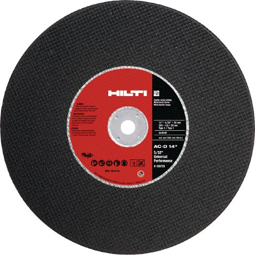 Hilti AC-D UP Ductile Metal Cutting Discs - 14&quot; Diameter - 1 in Arbor - 436729 - 10 Pack | ACDDM141UP