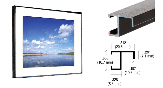 C.R. Laurence CRL Glossy Black Aluminum Frame Molding - 12 ft long | 4410BL
