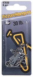 C.R. Laurence CRL 30 Pound Carded Picture Hangers - Carton (60 hangers) | 47030