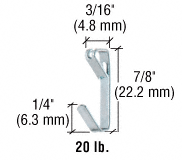 C.R. Laurence CRL 20 Pound Picture Hangers - 1000 Pack | 47976