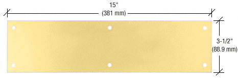 C.R. Laurence CRL 3-1/2&quot; x 15&quot; Polished Brass Push Plate | 47PB