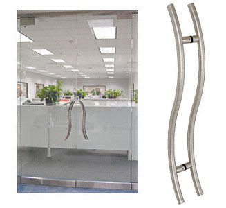 C.R. Laurence CRL Brushed Stainless 36&quot; Extra Length Right Handed &quot;S&quot; Ladder Style Back-to-Back Pull | 48SRPBS