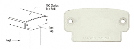 C.R. Laurence CRL Oyster White 400 Series Decorative End Cap | 4DEC0W