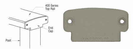 C.R. Laurence CRL Beige Gray 400 Series Decorative End Cap | 4DECBGY