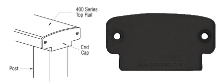 C.R. Laurence CRL Matte Black 400 Series Decorative End Cap | 4DECBL