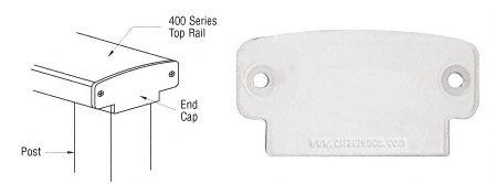 C.R. Laurence CRL Sky White 400 Series Decorative End Cap | 4DECW