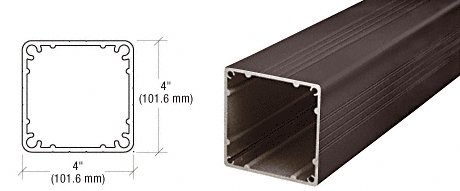C.R. Laurence CRL Standard Matte Bronze 4&quot; X 4&quot; Square Post 20&#39;-1&quot; Long | 4P241BRZ