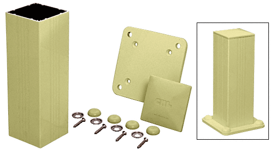 C.R. Laurence CRL Chromate (Unfinished) Standard 4&quot; x 4&quot; Surface Mount 36&quot; Long Post Kit | 4P36KCRM