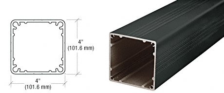 C.R. Laurence CRL Standard Matte Black 4&quot; X 4&quot; Square Post 42&quot; Long | 4P42BL
