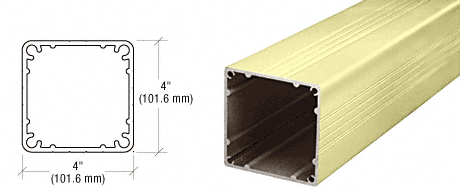 C.R. Laurence CRL Chromate (Unfinished) Standard 4&quot; X 4&quot; Square 42&quot; Long Post | 4P42CRM