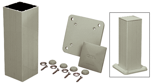 C.R. Laurence CRL Standard Beige Gray 4&quot; x 4&quot; Surface Mount Post Kit - 42&quot; Long | 4P42KBGY
