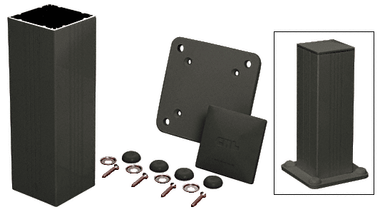 C.R. Laurence CRL Standard Matte Black 4&quot; x 4&quot; Surface Mount Post Kit - 48&quot; Long | 4P48KBL