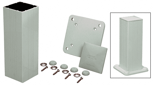 C.R. Laurence CRL Standard Agate Gray 4&quot; x 4&quot; Surface Mount Post Kit - 48&quot; Long | 4P48KAGY
