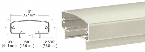 C.R. Laurence CRL Oyster White 400 Series Top Rail | 4TR2410W