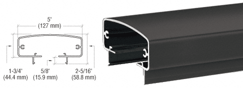 C.R. Laurence CRL Matte Black 400 Series Top Rail | 4TR241BL