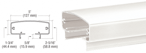 C.R. Laurence CRL Sky White 400 Series Top Rail | 4TR241W