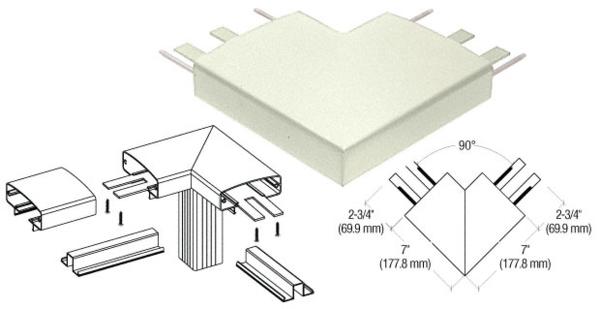 C.R. Laurence CRL Oyster White 400 Series Top Cap 90 Degree Corner | 4TRH0W