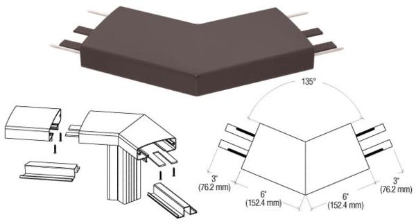 C.R. Laurence CRL Matte Bronze 400 Series Top Cap 135 Degree Corner | 4TRH3BRZ
