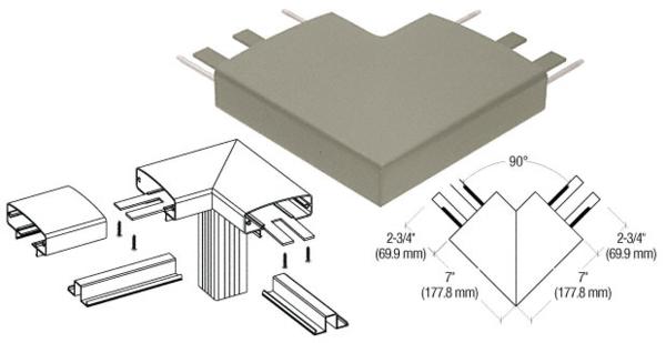 C.R. Laurence CRL Beige Gray 400 Series Top Cap 90 Degree Corner | 4TRHBGY