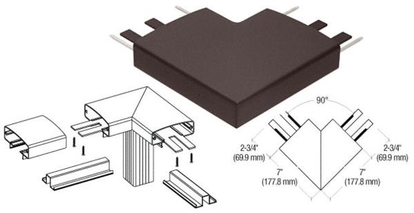 C.R. Laurence CRL Matte Bronze 400 Series Top Cap 90 Degree Corner | 4TRHBRZ