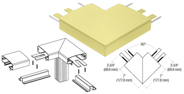 C.R. Laurence CRL Chromate (Unfinished) 400 Series Top Cap 90 Degree Corner | 4TRHCRM