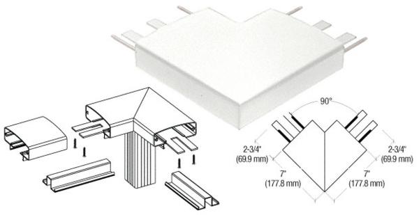 C.R. Laurence CRL Sky White 400 Series Top Cap 90 Degree Corner | 4TRHW