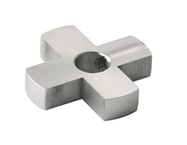 CRL Brushed Stainless 1/4&quot; 4-Way Hub | 4W11414BS