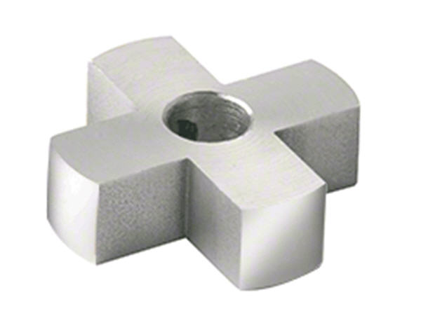 CRL Polished Stainless 3/8&quot; 4-Way Hub | 4W11438PS