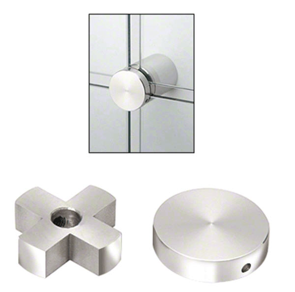 CRL Polished Stainless 1-1/4&quot; Diameter 4-Way Flat Cap | 4WCAP114PS