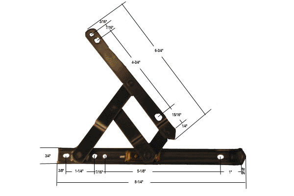 C.R. Laurence CRL 8&quot; 4-Bar Standard Duty Stainless Steel Friction Hinge  | 430108