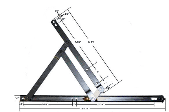 C.R. Laurence CRL 16&quot; 4-Bar Standard Duty Stainless Steel Friction Hinge  | 430116