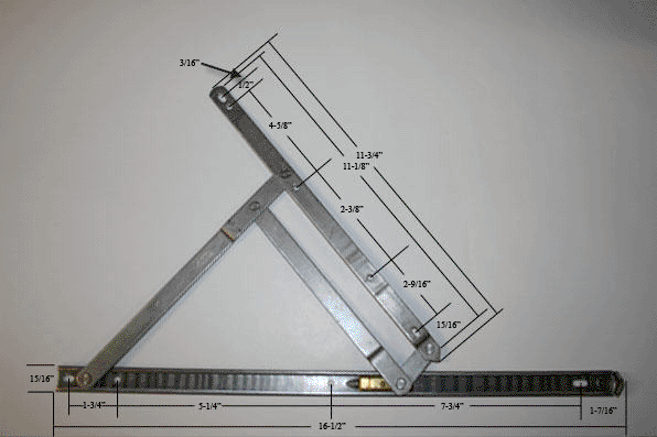C.R. Laurence CRL 16&quot; 4-Bar Heavy Duty Stainless Steel Friction Hinge - Package | 430216